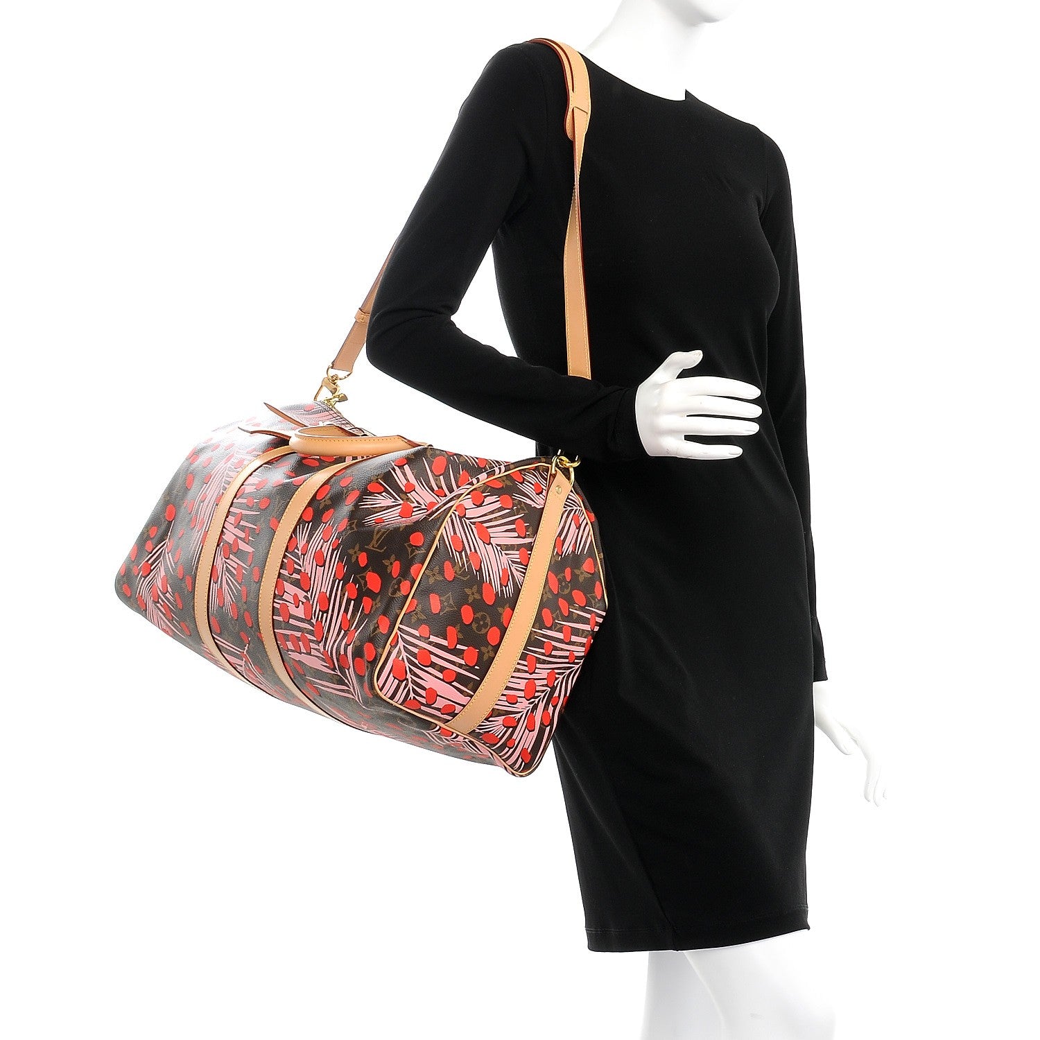 Louis Vuitton Monogram Jungle Dots Keepall Bandouliere 50 Sugar Pink Poppy 11 of 16