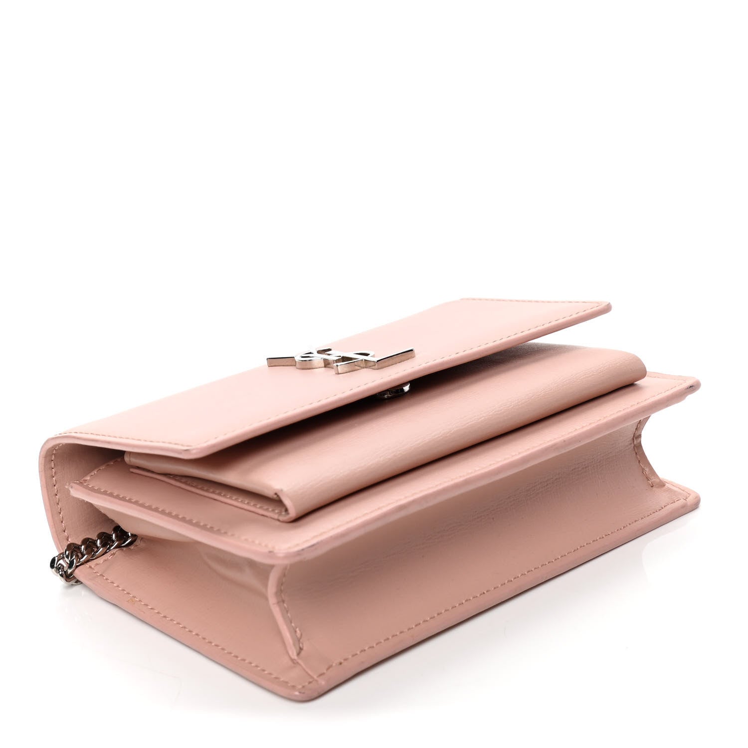 Saint Laurent Calfskin Monogram Sunset Chain Wallet Light Pink 3 of 6