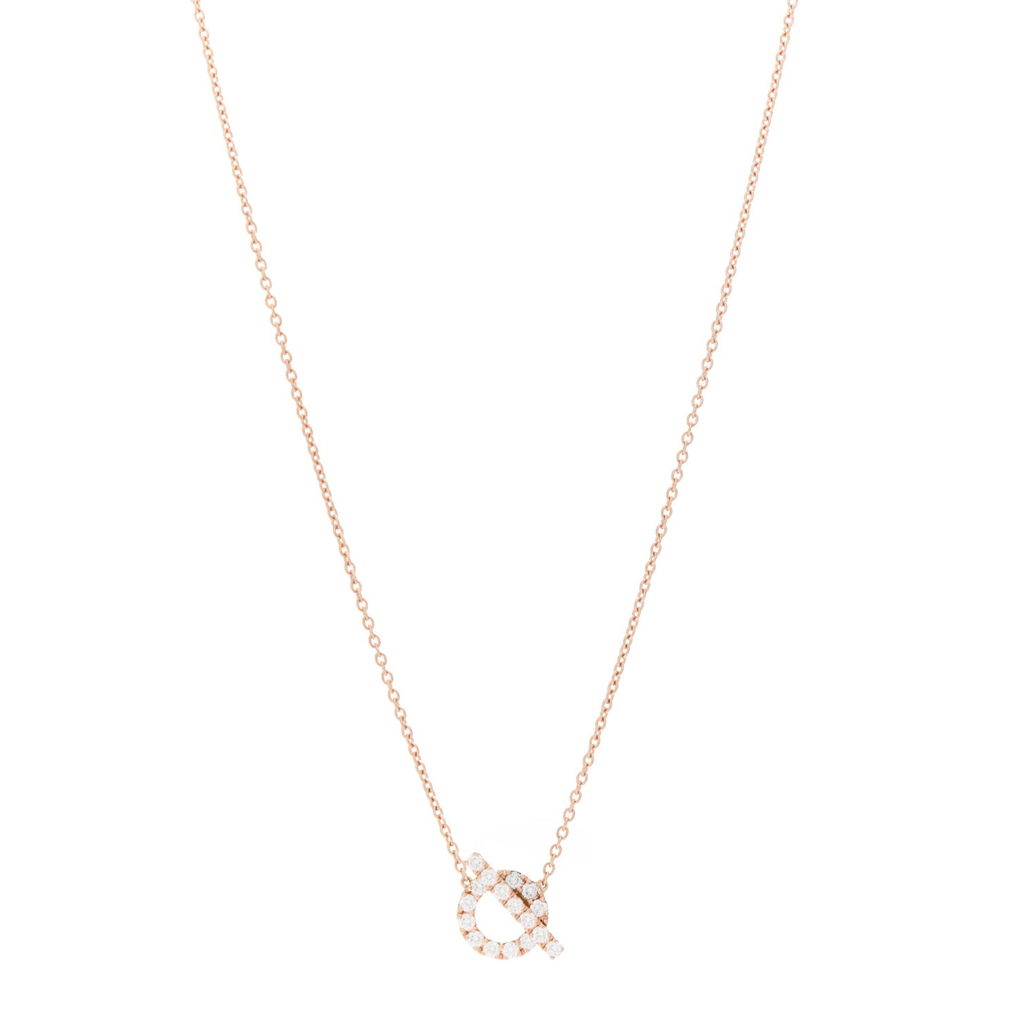 18K Rose Gold Diamond Finesse Pendant Necklace