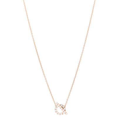 Hermes 18K Rose Gold Diamond Finesse Pendant Necklace 1 of 5