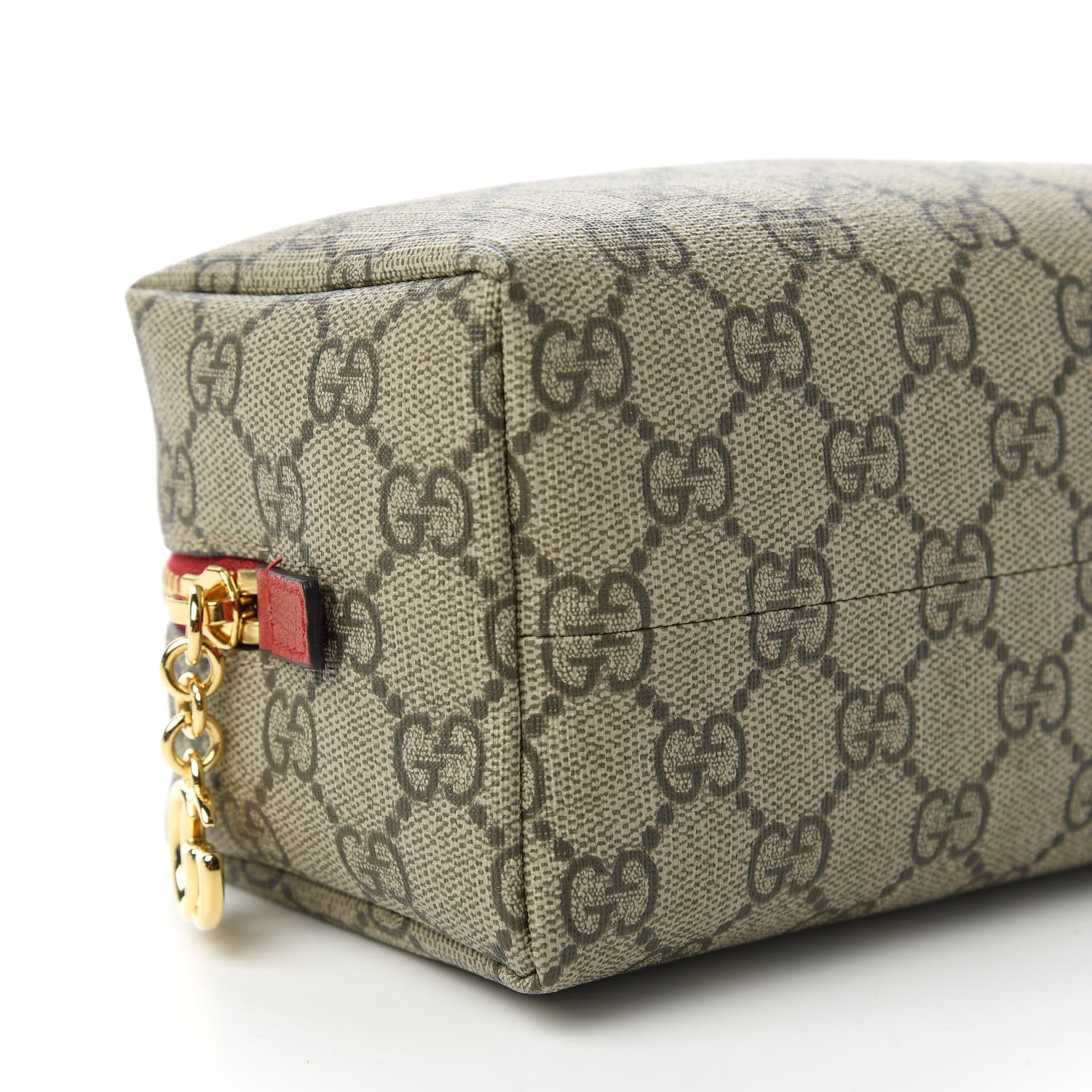 Gucci Soft GG Supreme Monogram Calfskin Medium Ophidia Cosmetic Case Beige Ebony Hibiscus Red 6 of 10