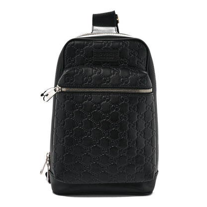 Gucci Guccissima Sling Backpack Black 1 of 9