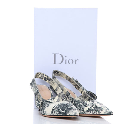 Christian Dior Toile De Jouy Sweet D Slingback Pumps 36 Off White 8 of 8