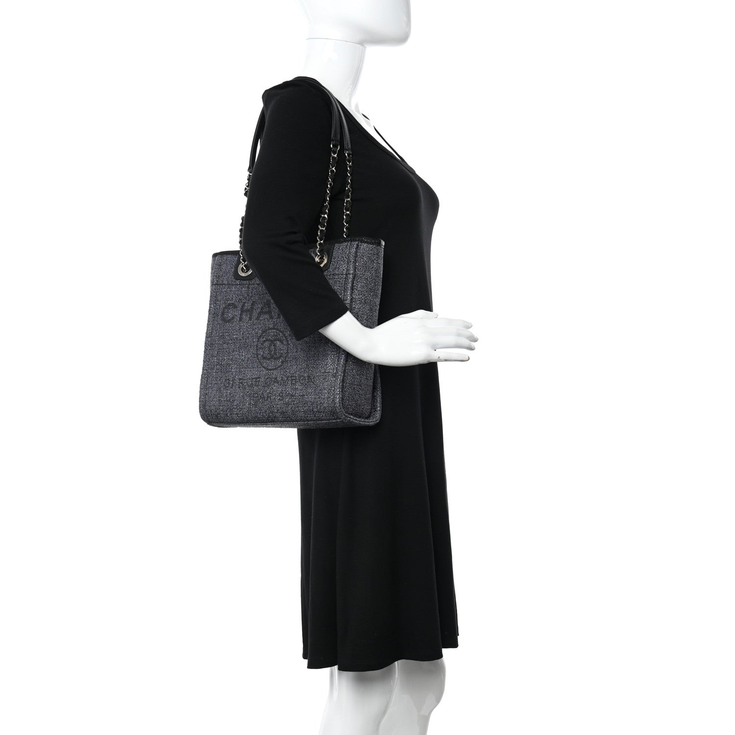Chanel Lurex Boucle Mini Deauville Tote Blue 3 of 11