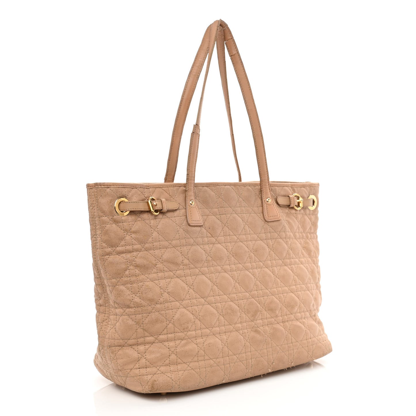 Coated Canvas Cannage Medium Panarea Tote Beige