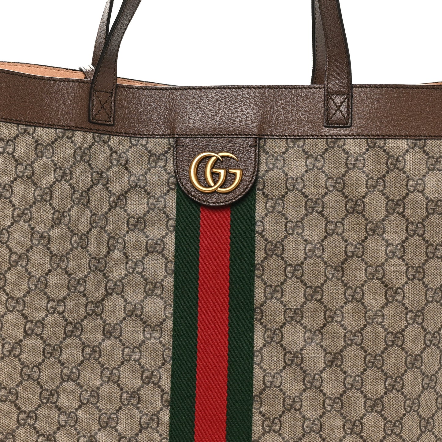 Gg Supreme Monogram Web Ophidia Tote Brown