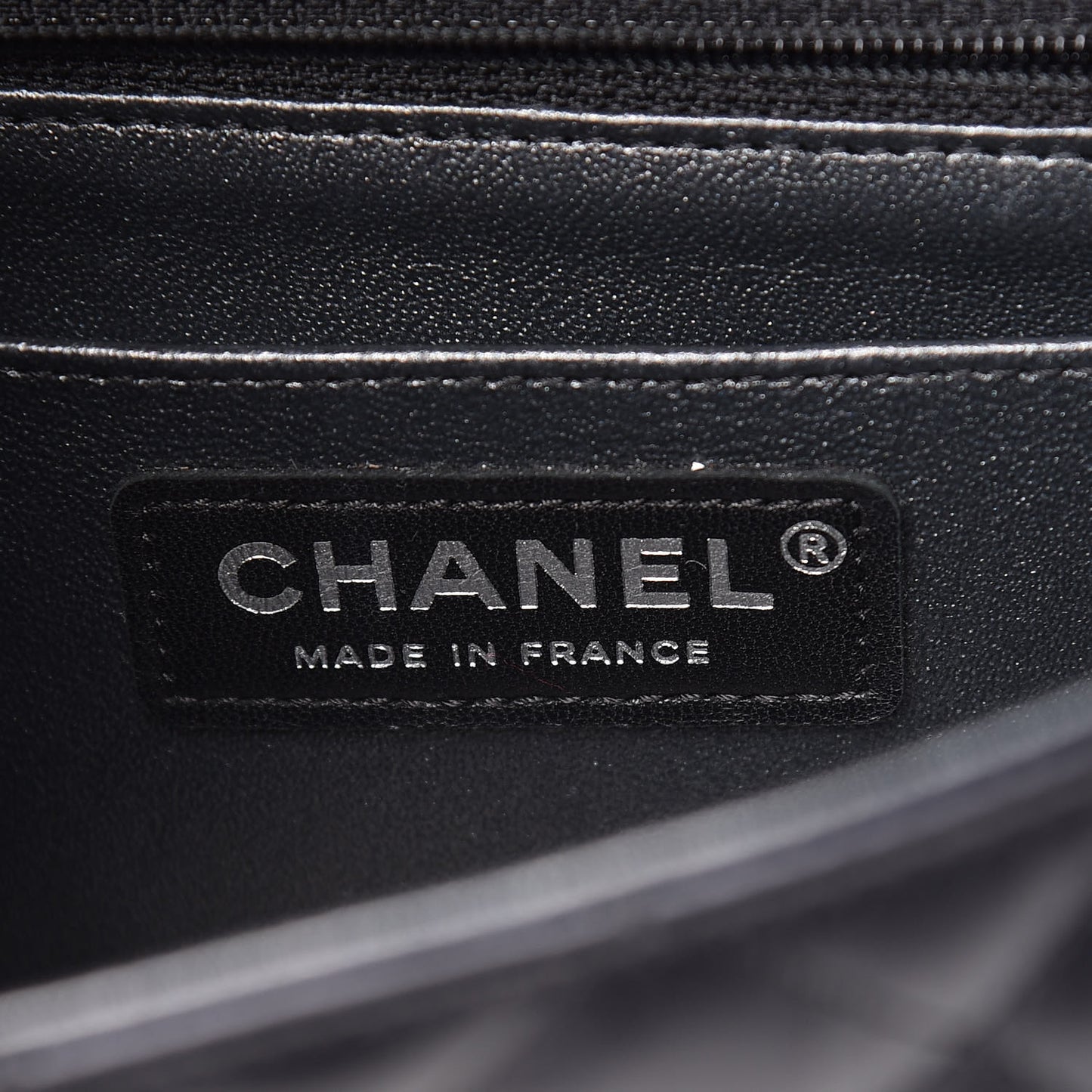 Iridescent Calfskin Quilted Mini Rectangular Flap Charcoal