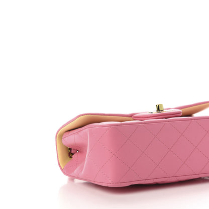 Chanel Lambskin Quilted Mini Rectangular Flap Pink Yellow 8 of 9