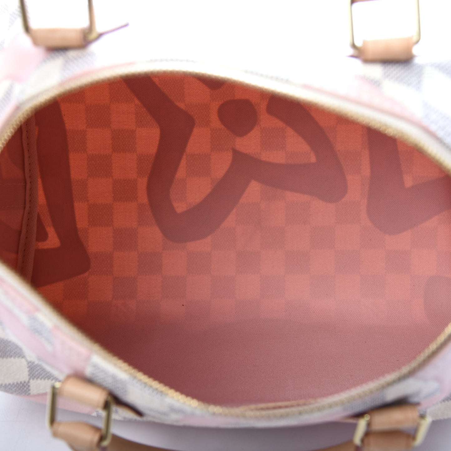 Damier Azur Tahitienne Speedy Bandouliere 30 Rose Ballerine