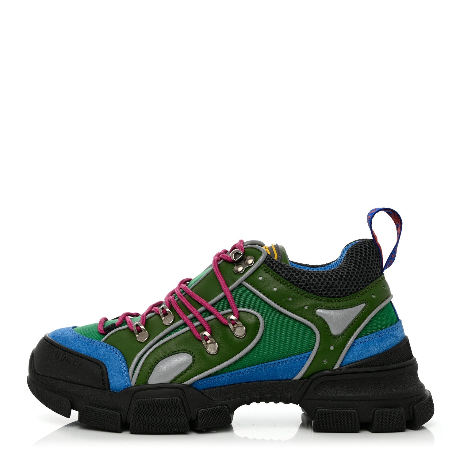 Gucci X SEGA Mesh Suede Calfskin Mens Flashtrek Sneakers 8 New Shamarock Bright Splash Vintage Green 1 of 9