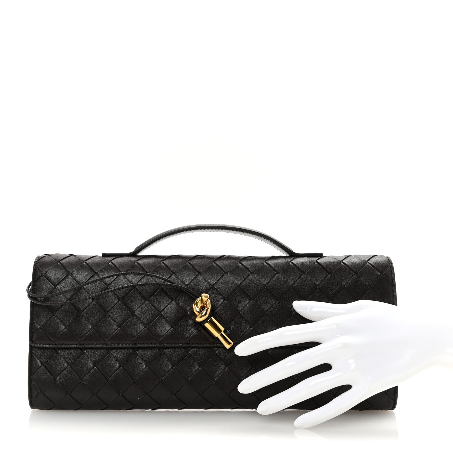 Bottega Veneta Nappa Intrecciato Long Andiamo Top Handle Clutch Fondant 2 of 6