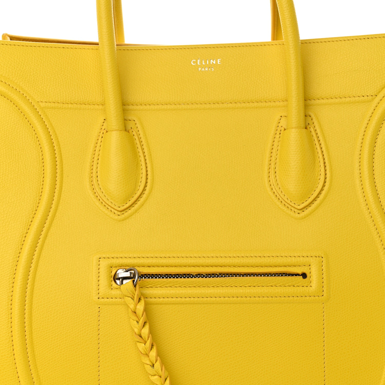 Celine Grained Calfskin Medium Phantom Luggage Yellow 7 of 9