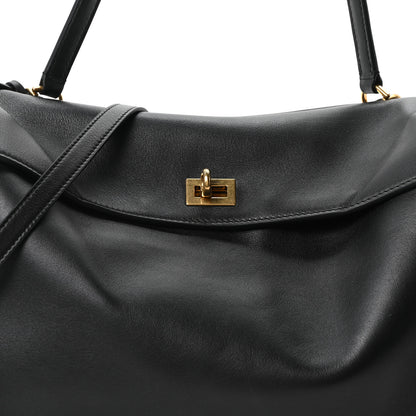 Balenciaga Natural Smooth Calfskin Medium Rodeo Top Handle Handbag Black 7 of 9