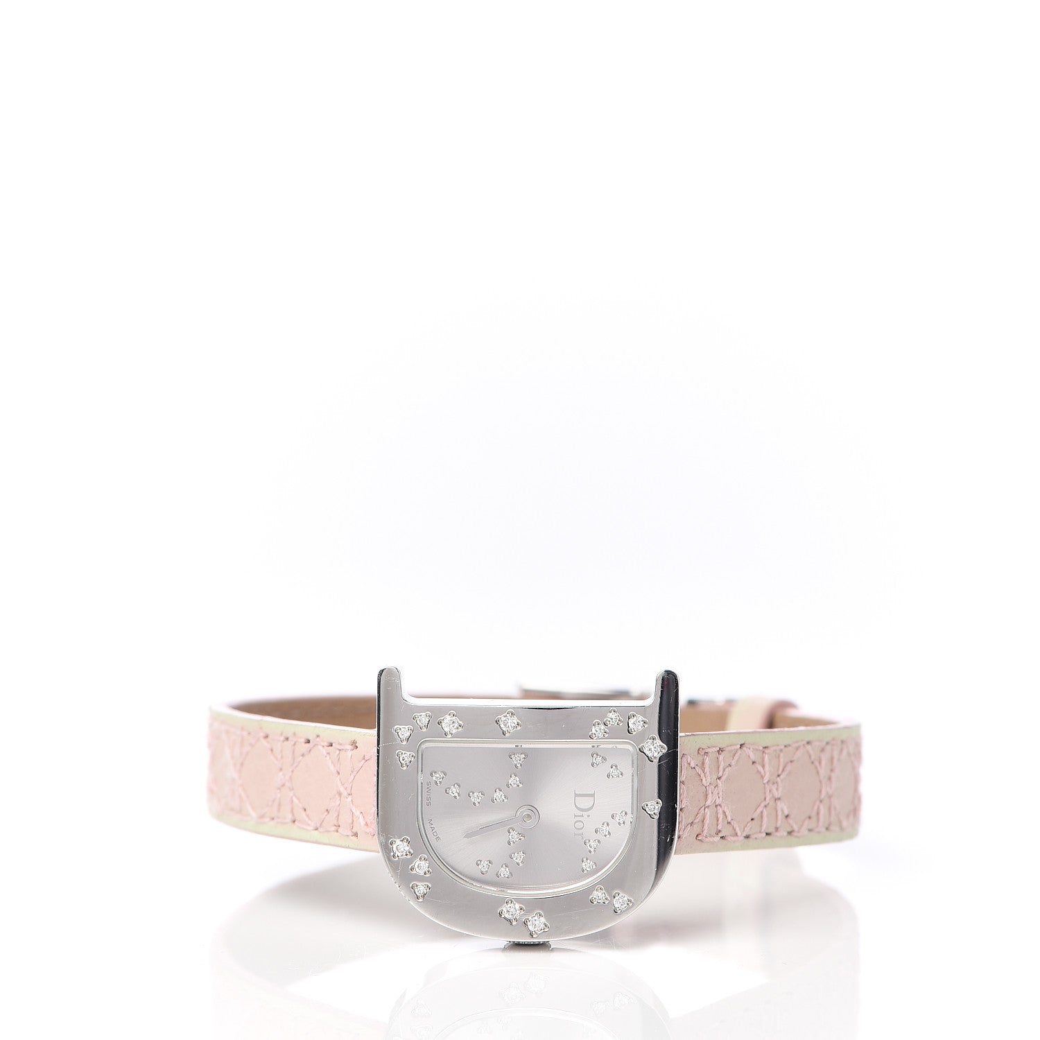 Christian Dior Stainless Steel Calfskin Diamond 22mm Lady D Quartz Watch 3 of 10