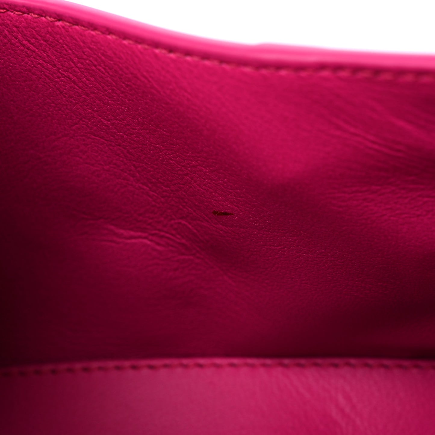 Shiny Box Calfskin Hourglass Top Handle Bag XS Acid Fuchsia