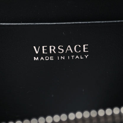 Versace Calfskin Nylon La Medusa Zip Around Lanyard Wallet Black 6 of 9