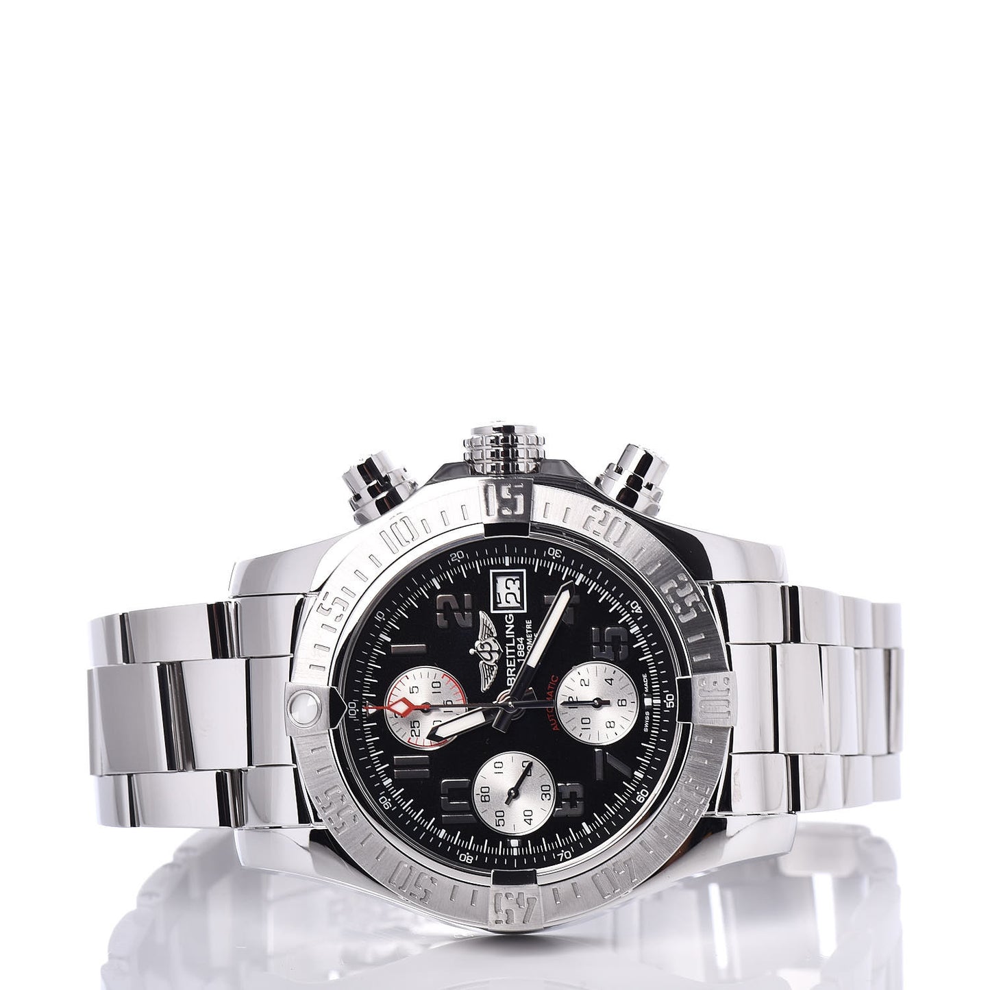 Stainless Steel 43mm Avenger II Chronograph Automatic Watch Volcano Black A13381