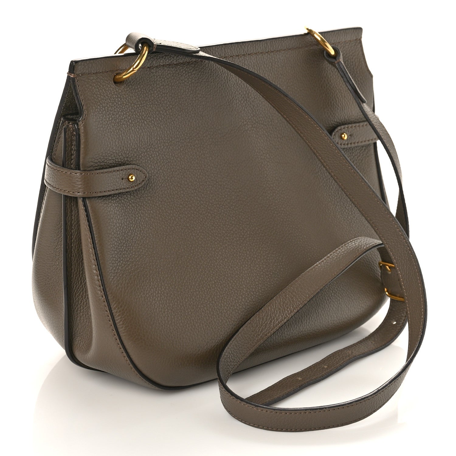 Mulberry Small Classic Grain Calfskin Amberley Satchel Solid Grey 3 of 9