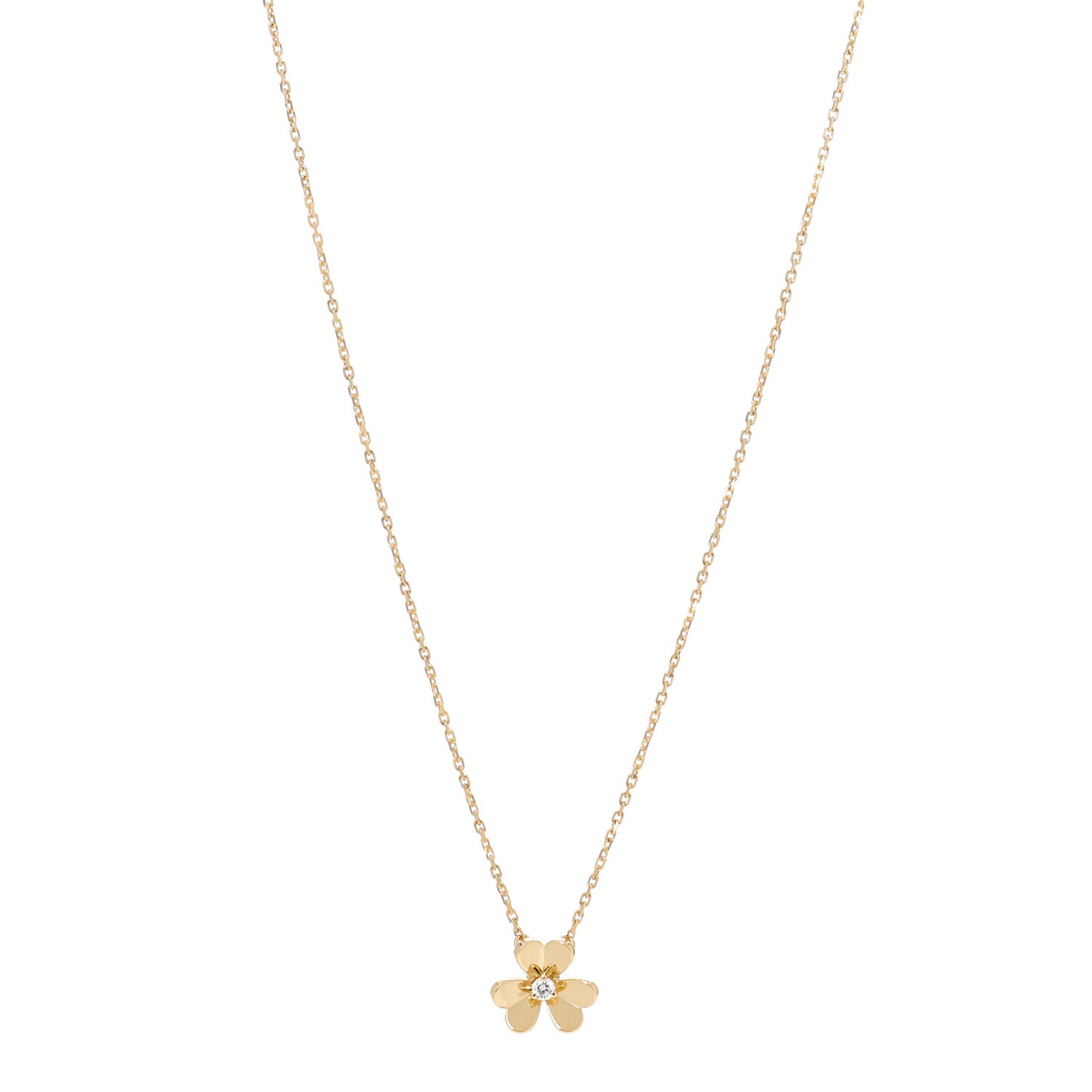 18K Yellow Gold Diamond Mini Frivole Pendant Necklace