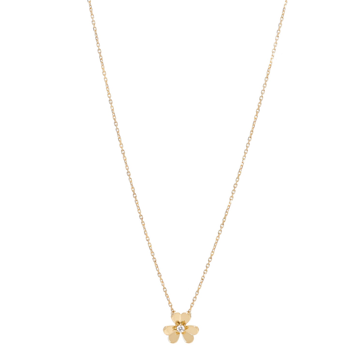 Van Cleef & Arpels 18K Yellow Gold Diamond Mini Frivole Pendant Necklace 1 of 7