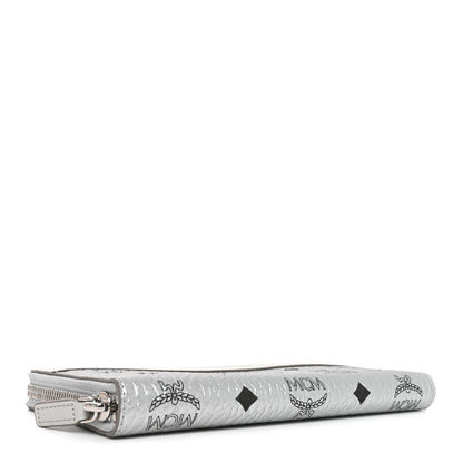 MCM Metallic Visetos Aren VI Zip Around Wallet Silver 4 of 7