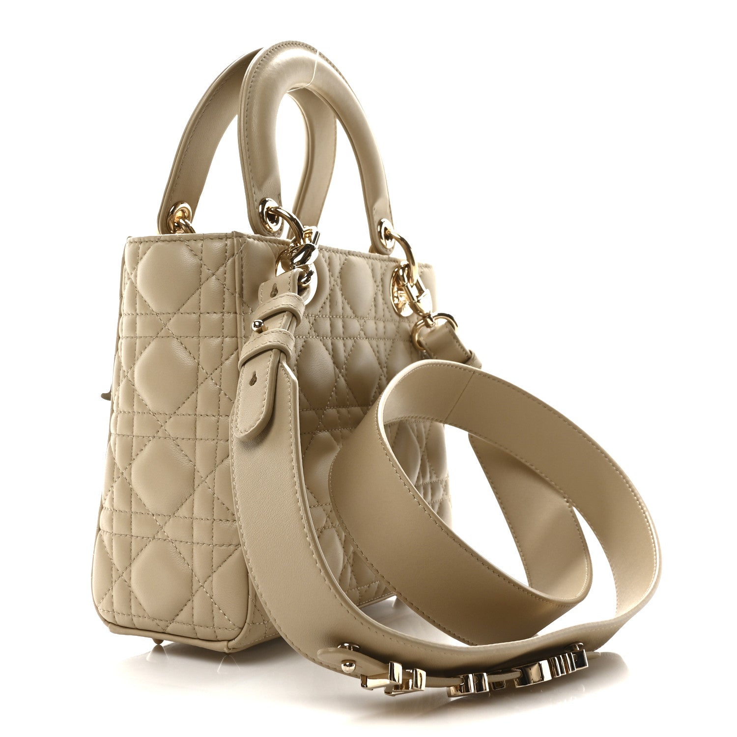 Christian Dior Lambskin Cannage Small My ABCDior Lady Dior Corda