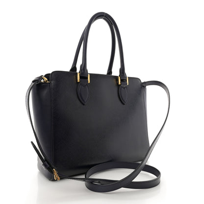 Prada Saffiano Soft Calfskin Small Zippered Tote Baltico 2 of 9