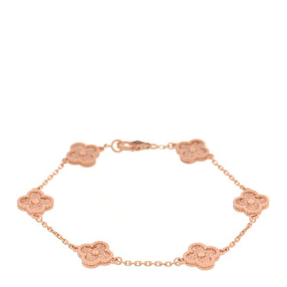 Van Cleef & Arpels 18K Rose Gold 6 Motifs Sweet Alhambra Bracelet 1 of 5