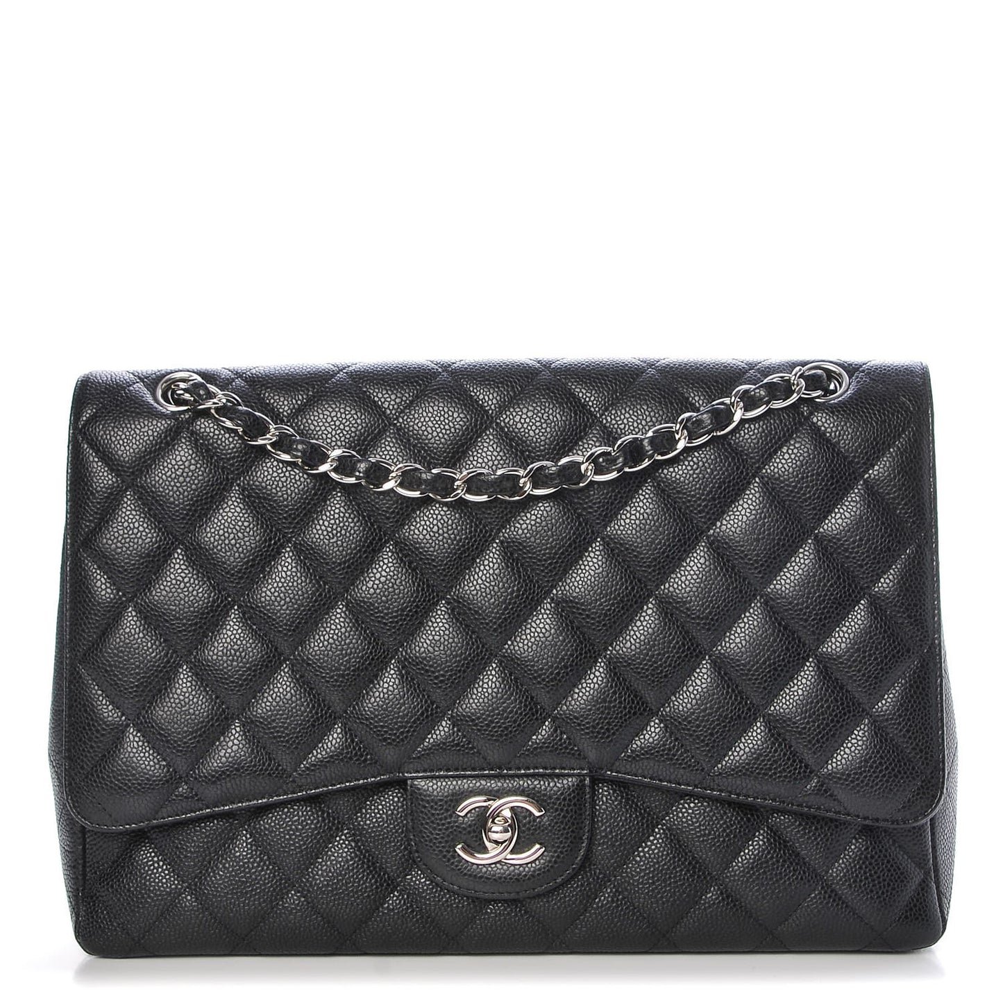 Caviar Quilted Maxi Single Flap Black
