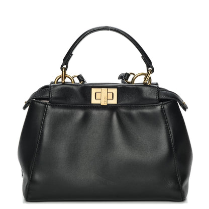 Fendi Nappa Mini Peekaboo Iconic Satchel Black 1 of 7