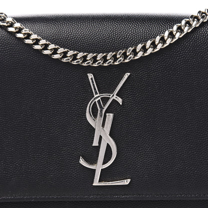 Saint Laurent Grain De Poudre Small Monogram Kate Satchel Black 11 of 11