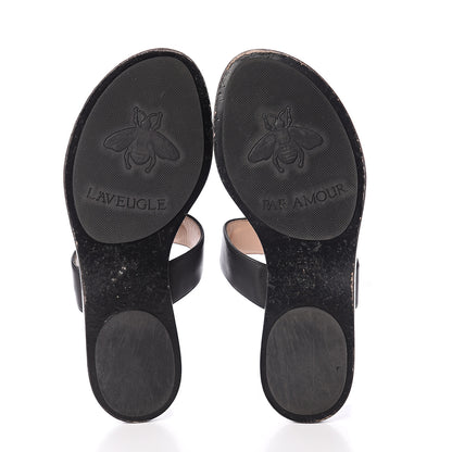Gucci Calfskin GG Marmont Thong Sandals 38 Black 7 of 7