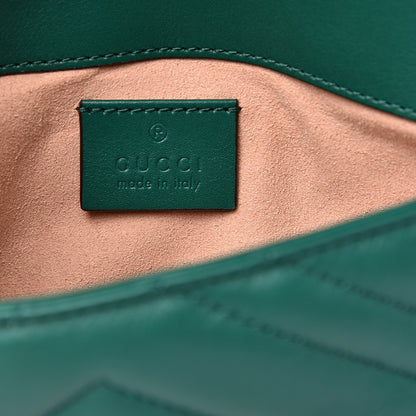 Gucci Calfskin Matelasse Super Mini GG Marmont Shoulder Bag Emerald Green 5 of 10