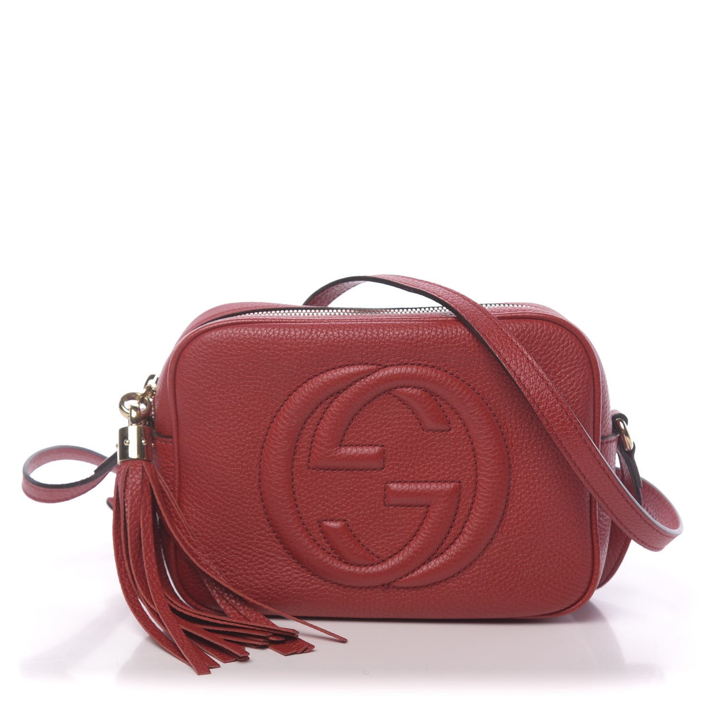 Pebbled Calfskin Small Soho Disco Bag Tabasco Red