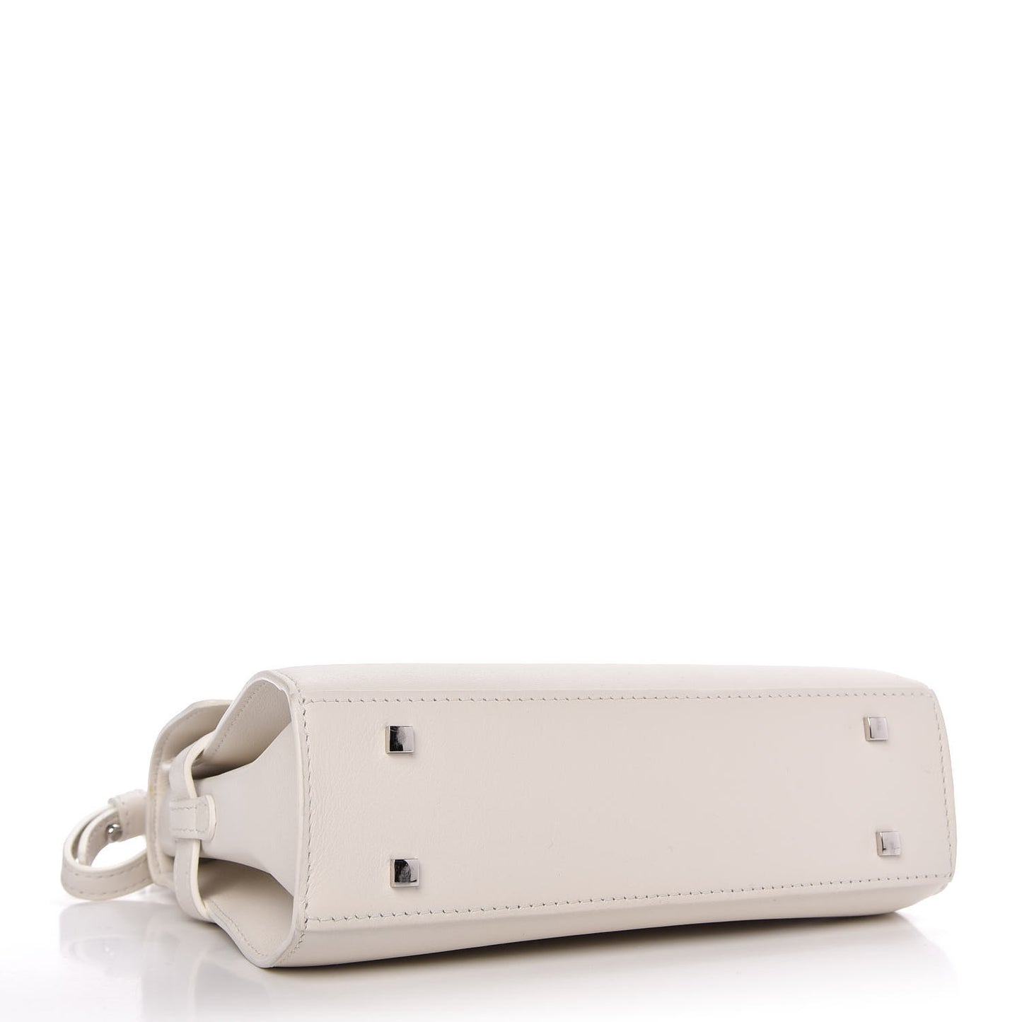 Calfskin Embossed Mini Tempete Satchel White