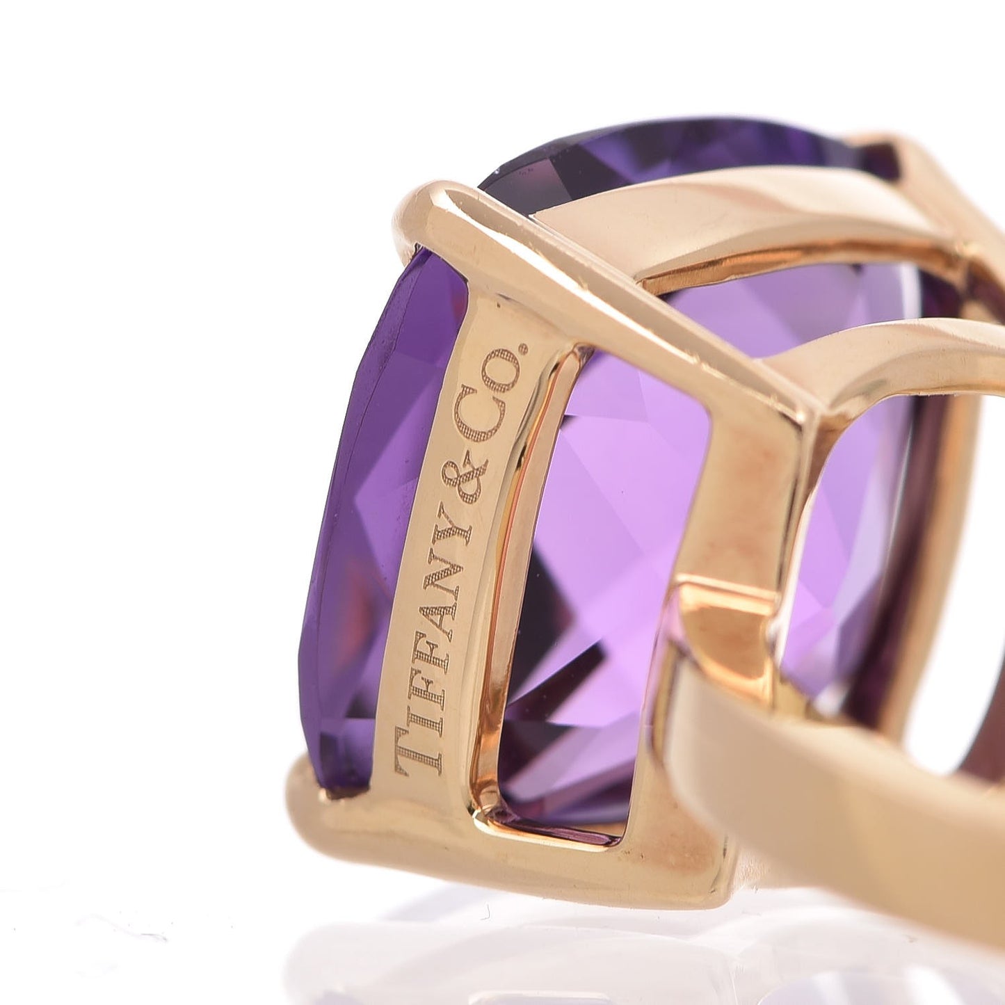 18K Yellow Gold Amethyst Sparklers Cocktail Ring 50 5.25