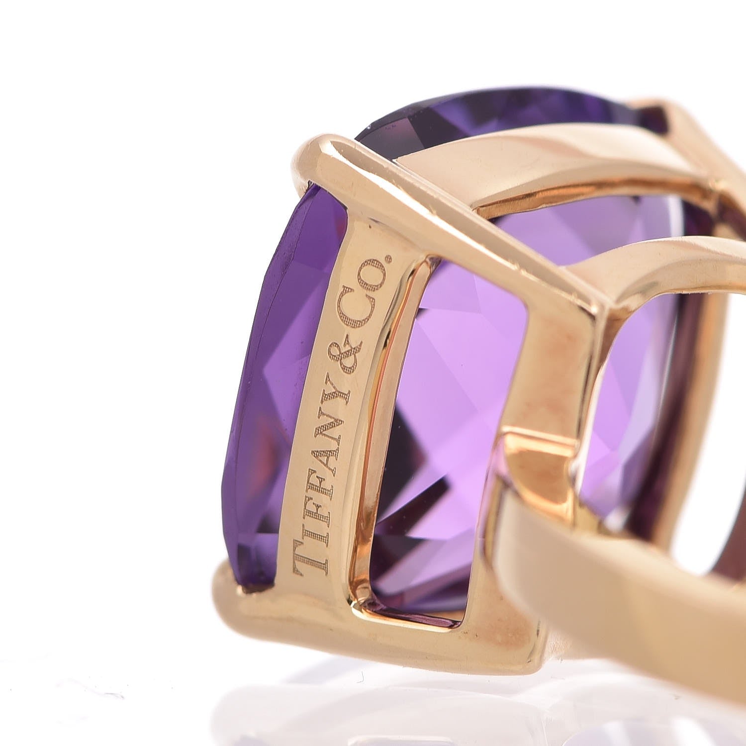 Tiffany 18K Yellow Gold Amethyst Sparklers Cocktail Ring 50 5.25 6 of 6