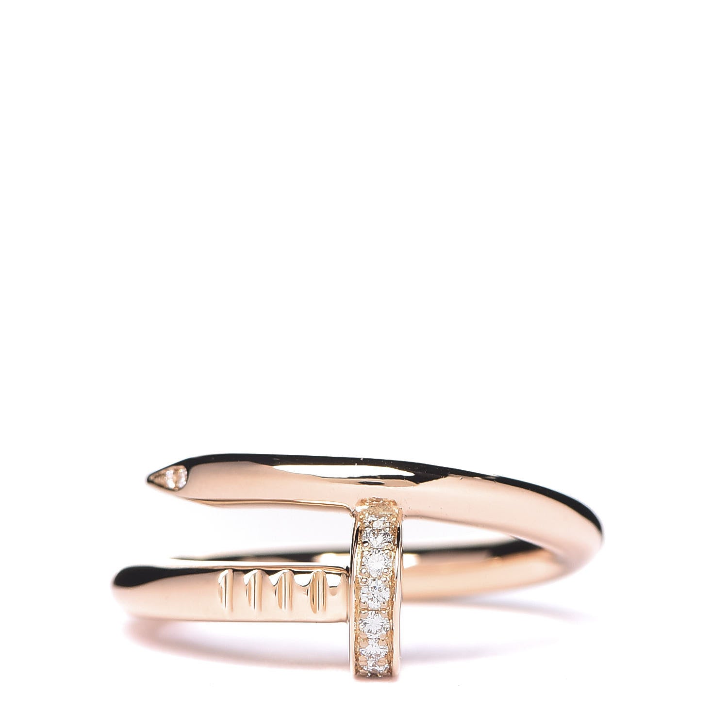 Cartier 18K Pink Gold Diamond Juste Un Clou Ring 54 6.75 1 of 5