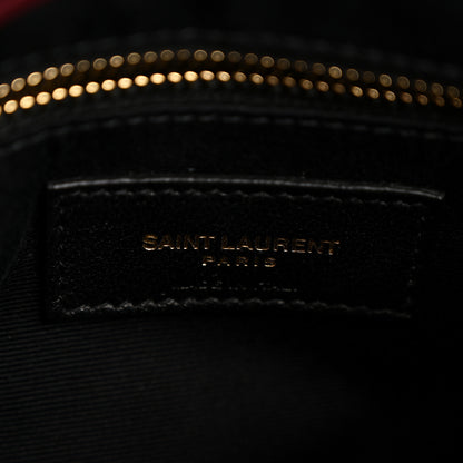 Saint Laurent Calfskin Y Quilted Monogram Medium Loulou Chain Satchel Rouge Legion 6 of 11