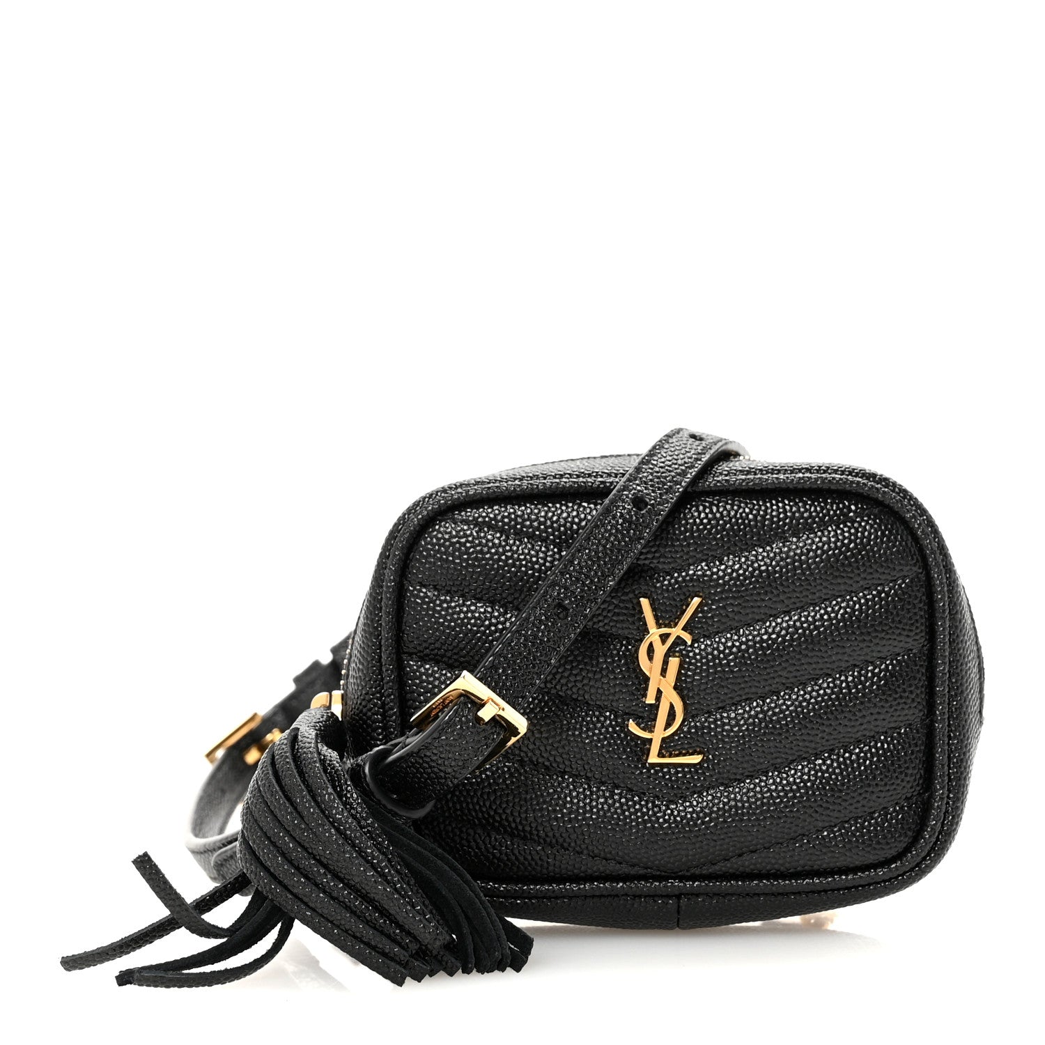 Saint Laurent Grain De Poudre Matelasse Monogram Baby Lou Camera Bag Black 1 of 11