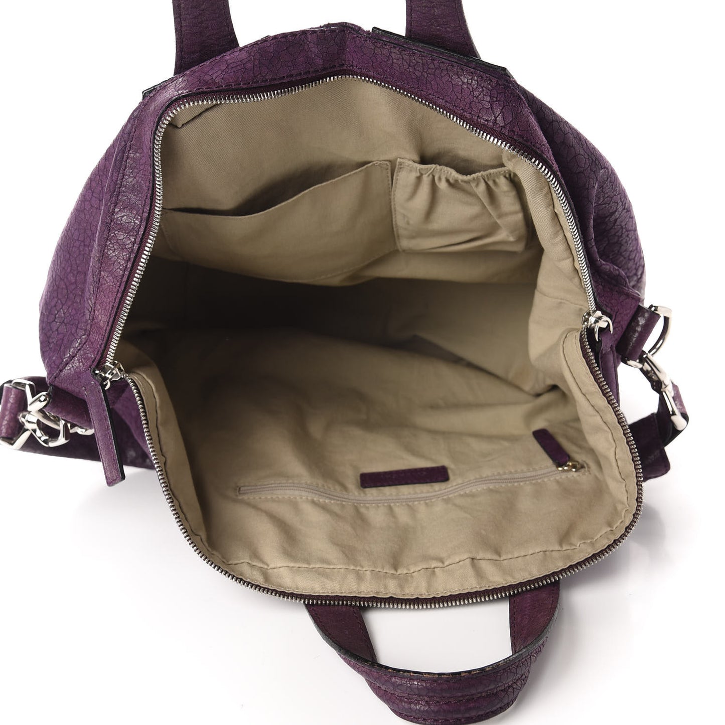 Crackled Calfskin Medium Nightingale Aubergine