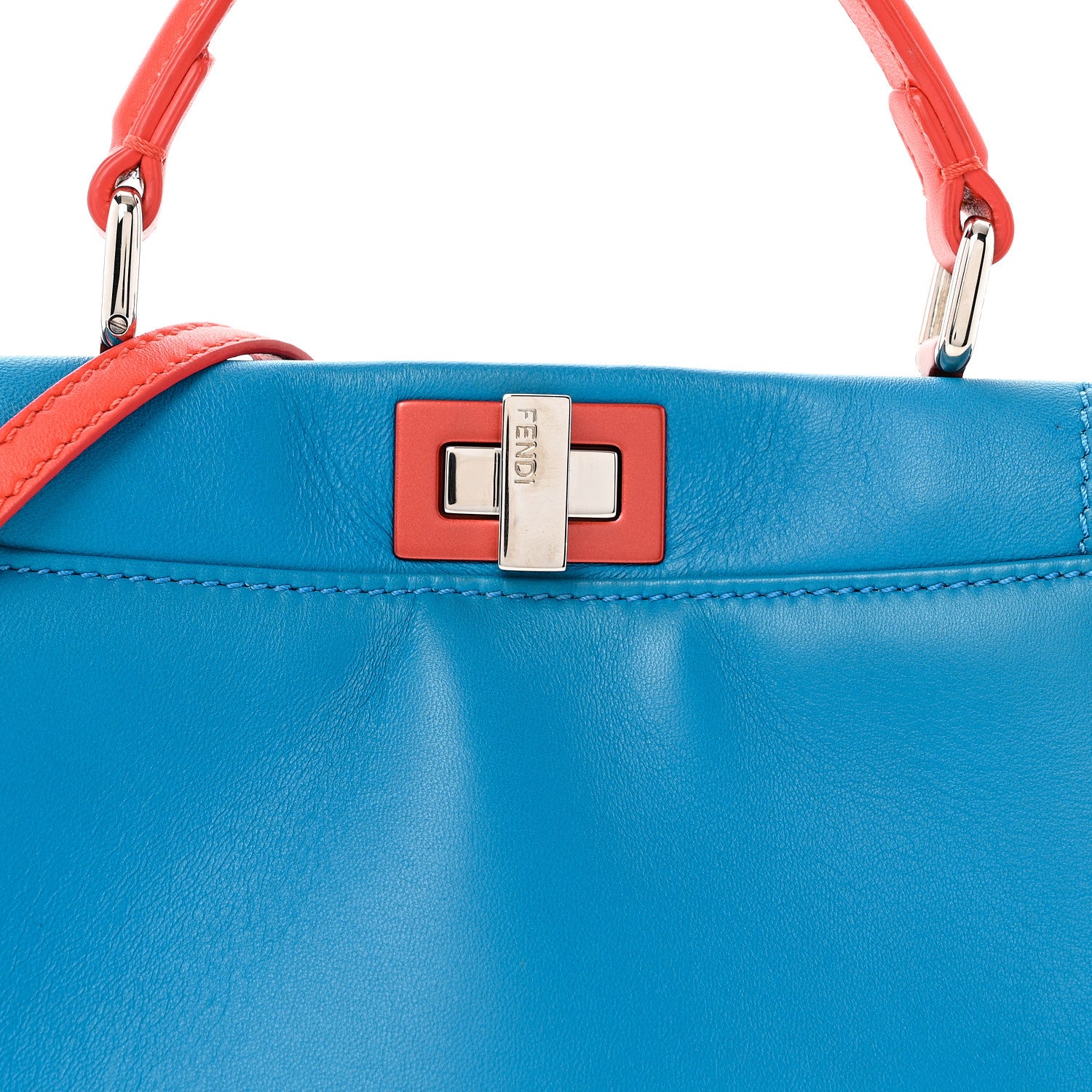 Findif パフボエル Fendi Nappa Colorblock Mini Peekaboo Iconic Satchel Blue Royal