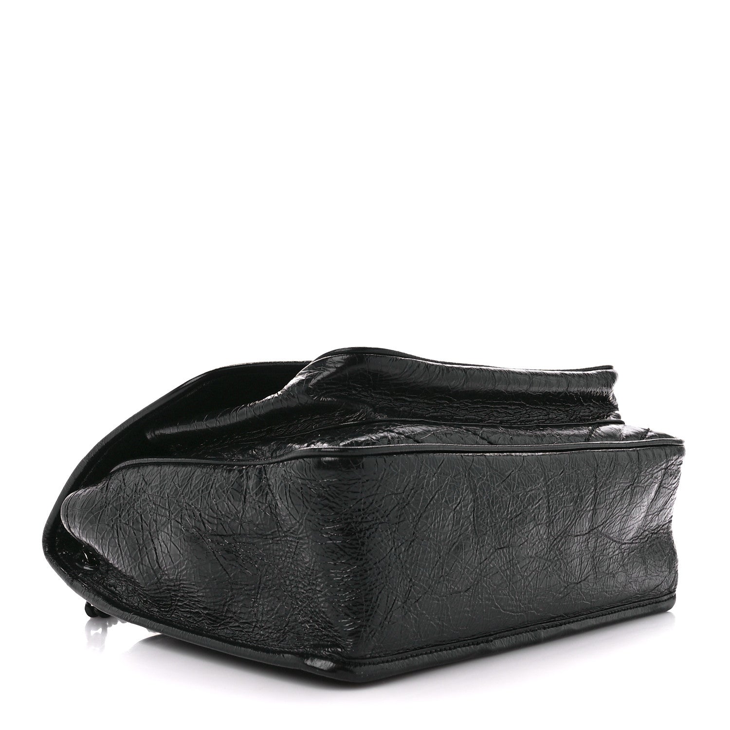Saint Laurent Crinkled Calfskin Matelasse Monogram Medium Niki Chain Satchel Black 4 of 11