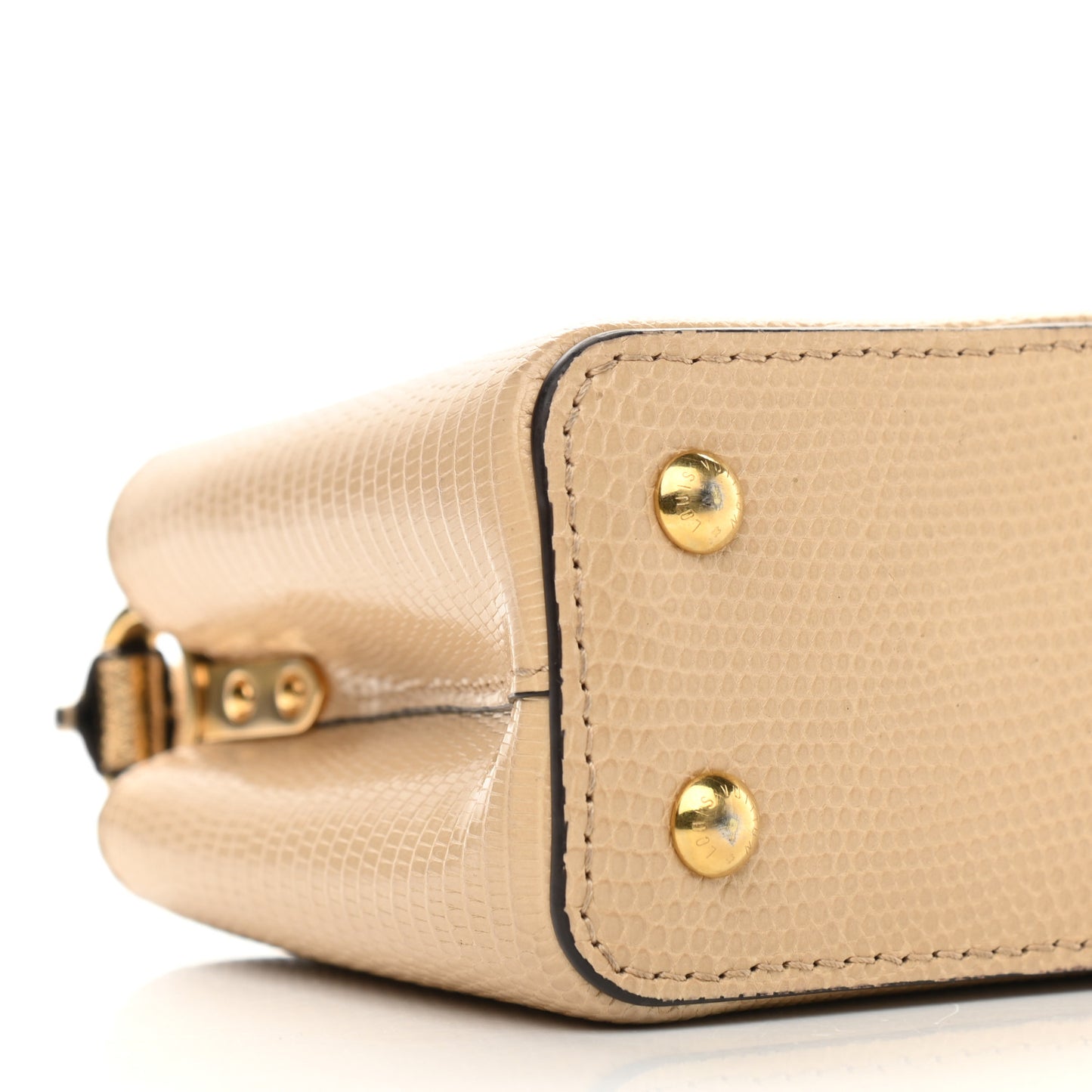 Lizard Capucines Mini Golden Beige