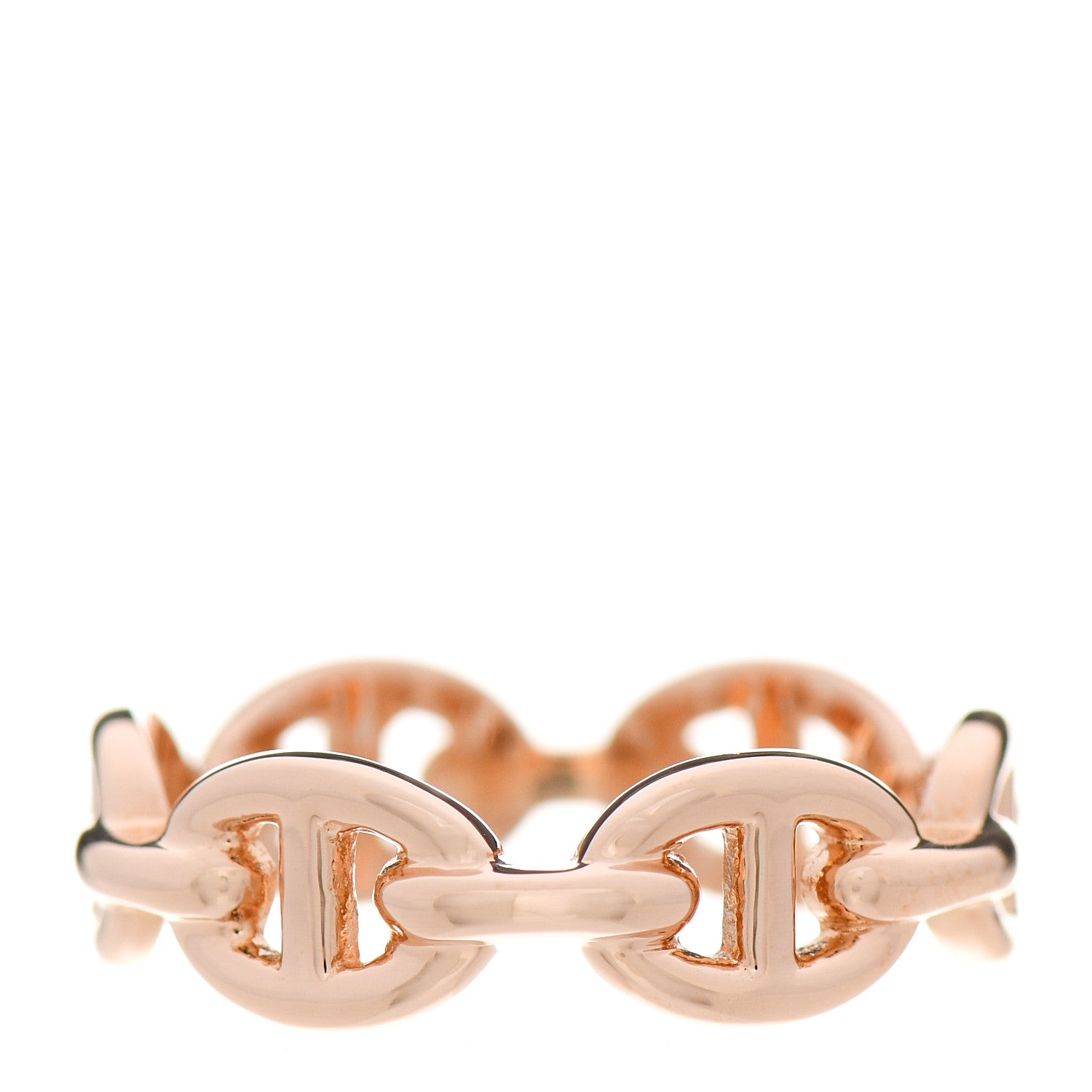 Hermes 18K Rose Gold PM Chaine D'Ancre Enchainee Ring 52 6 2 of 5