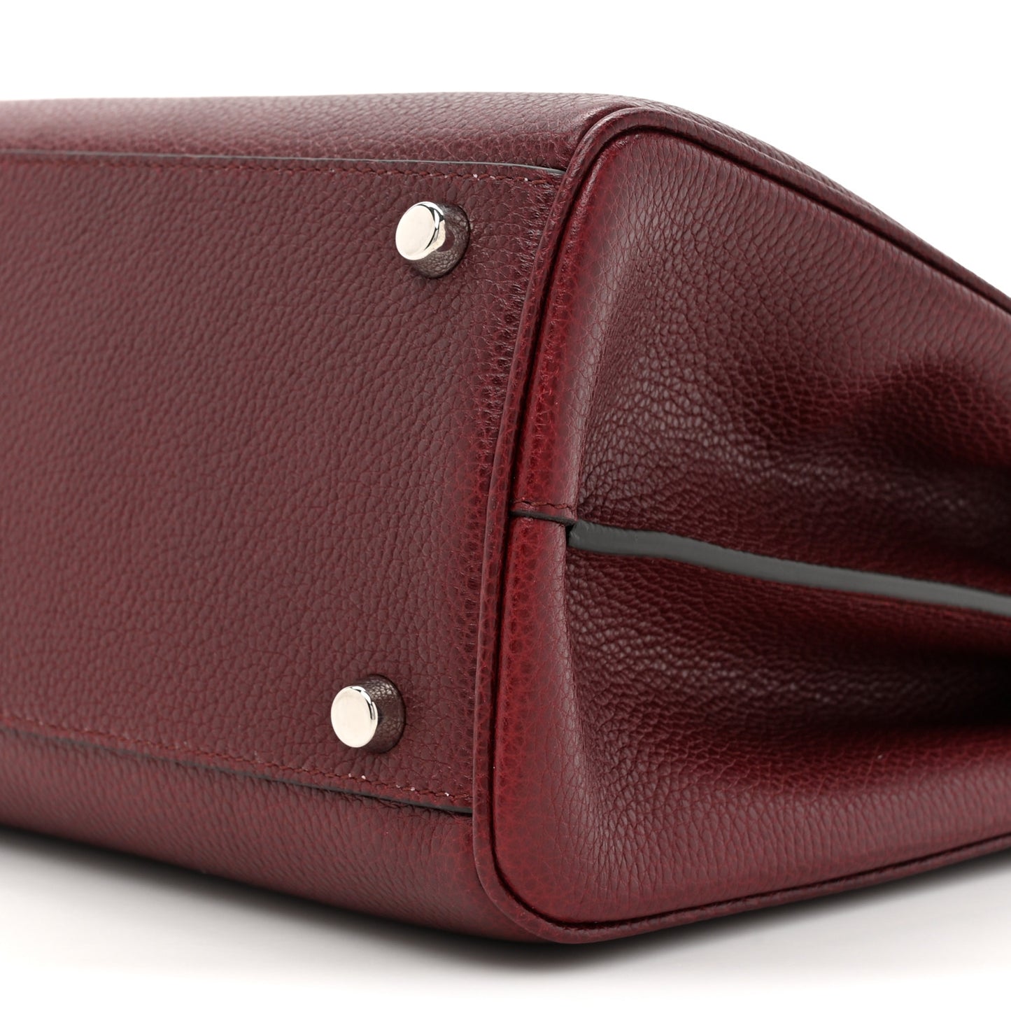 Grainy Calfskin Medium Zumi Top Handle Bag Vintage Bordeaux