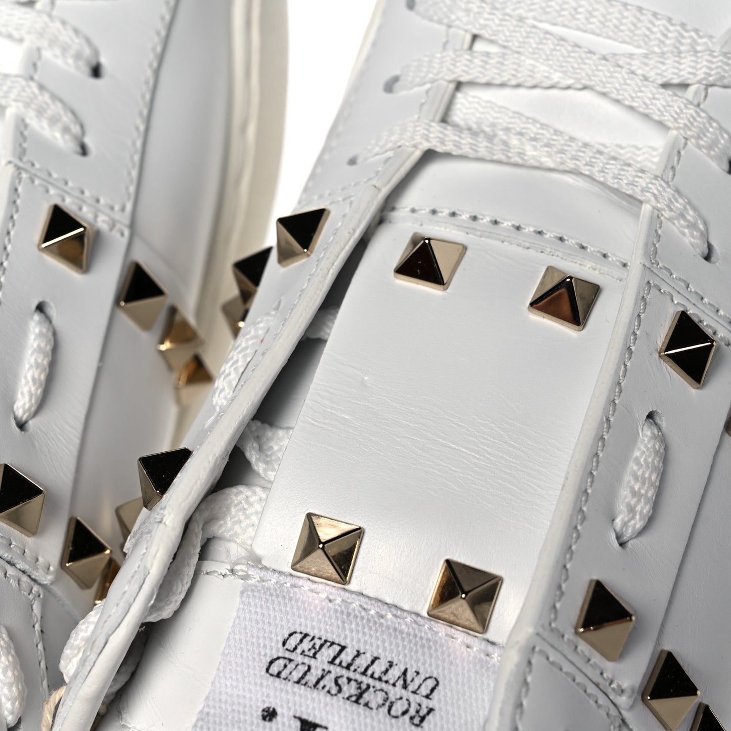 Calfskin Rockstud Untitled Open Sneakers 39 White