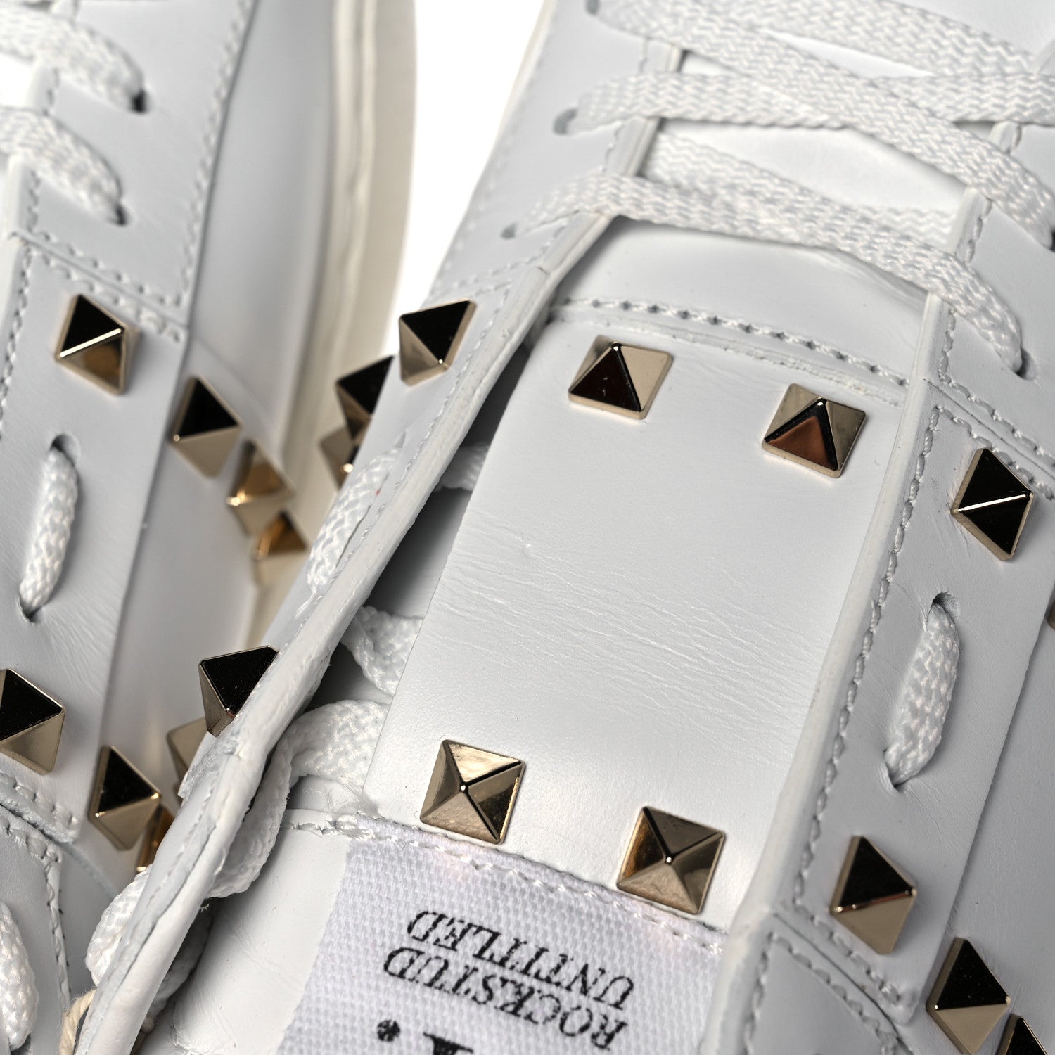 Valentino Garavani Calfskin Rockstud Untitled Open Sneakers 39 White 10 of 11