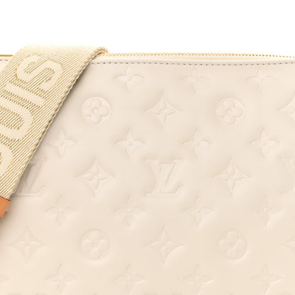 Louis Vuitton Lambskin Embossed Monogram Coussin PM Beige Cream 6 of 8