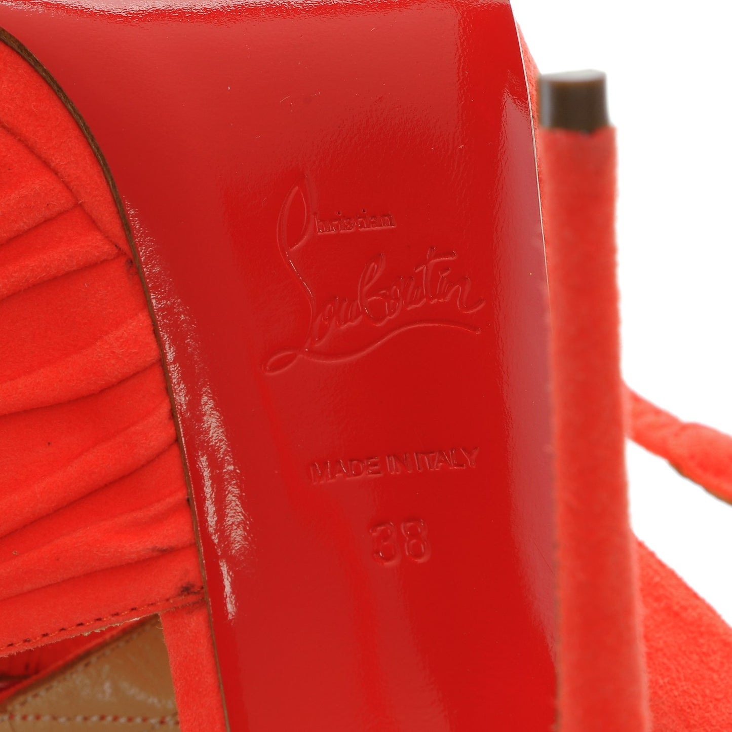 Suede Kashou 120 Sandals 38 Poppy